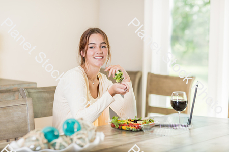 A young lady having a healthy meal stock photo with image ID: ca45b1e5-85c1-4bb9-8fed-a018c0c044a8