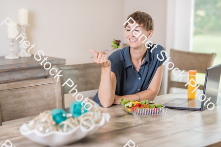 A young lady having a healthy meal stock photo with image ID: d7060593-8681-4d35-9e81-b6919a828b46