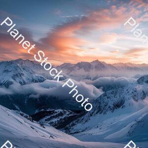 Mountains with Snow and with Cloudy Atmosphere stock photo with image ID: faf5b358-b562-41cf-bf46-93f13fbca7f9