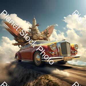 Car Flying with Wings stock photo with image ID: fe61f0ec-1c66-437b-83b1-2332dc793a59