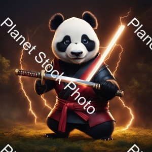 Ninja Panda Holding a Katana That Is Made Out of Lightning 8k stock photo with image ID: ff2fe2cc-8d81-462c-9cfc-f99e325ade68