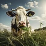 A Cow Eating Grass