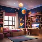 A Kids Room Fro Girl in Around 10-12 Years Who Likes Astronomy and Reading