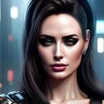 Ultra Realistic Close Up Portrait ((beautiful Pale Cyberpunk Female with Heavy Black Eyeliner))