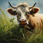 A Cow Eating Grass