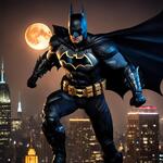 Batman in New York City Time Night 4k Quality Batman Suit Is on the Batman Arkham Knight. the Moon Are Bright an Full Moon.batman Be Very Muscular.