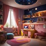 A Kids Room Fro Girl in Around 10-12 Years Who Likes Astronomy and Reading