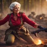 Sexy Granny Fallen in Battle