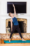 A young lady working out at home