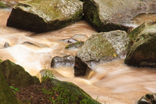 Water flowing over rocks.
