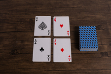 Four aces playing cards. Four playing cards of the same rank.