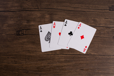 Four aces playing cards. Four playing cards of the same rank.